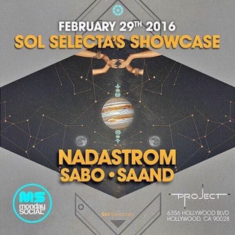 The stars align tonight at the Sol Selecta's Showcase Ft. @Nadastrom @djsabonyc and @saandmusic #MondaySocial

VIP: 201.452.8163 | vip@projectclubla.com